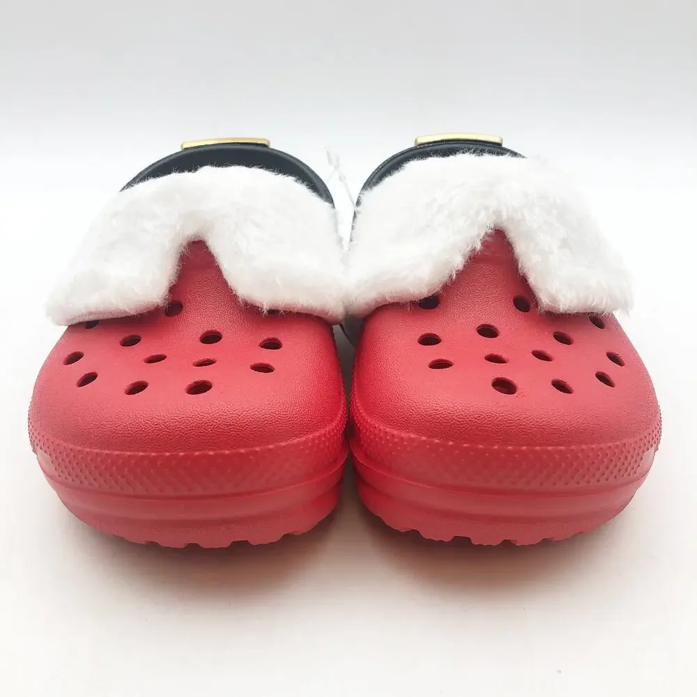 Crocs Little Kids Santa Classic Clogs Size C 8 Festive Red White Black NWT